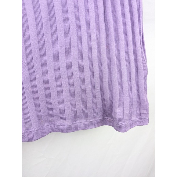 Vince 100% Cotton Ribbed Tank Top Lavender Purple L Sleeveless Layering Luxury - Picture 4 of 10